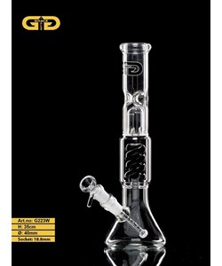 Grace Glass Ice Breaker Bong Twin Arm Spiral Perco